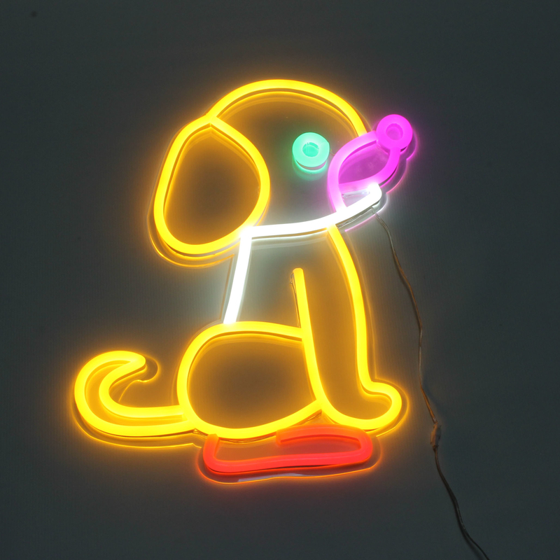 Dog Led Neon Signs Decor Light H505 W414mm Dimension Ce Approval