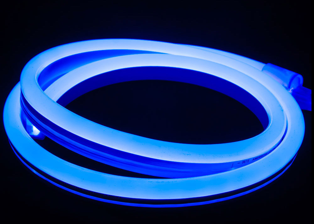 Blue LED Neon Tube Light 14mm * 26mm Dimension 10W / M Power Low Heat