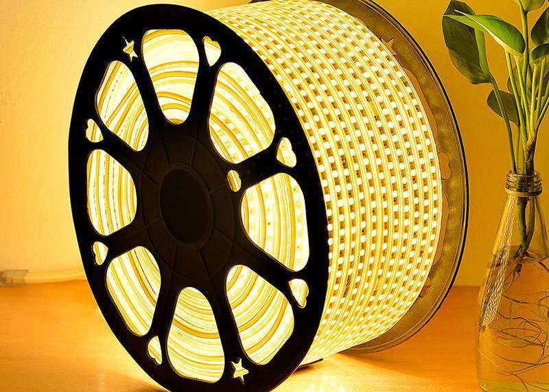 AC110V / 220V Flexible High Voltage LED Strip Light Warm White SMD2835 LED