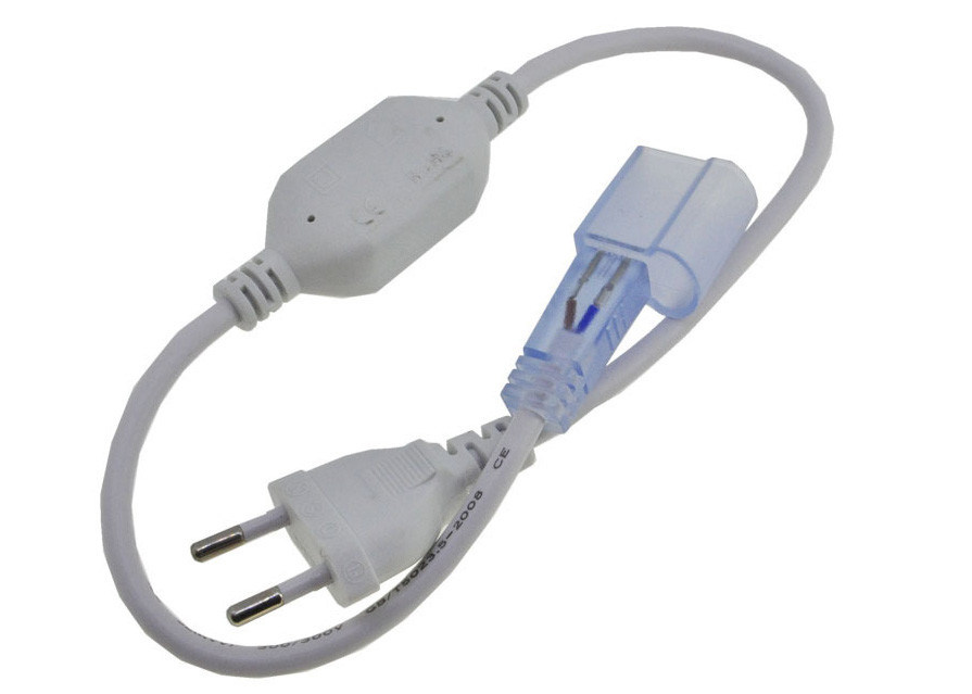 220V Input Neon Power Cord Splice Connector With EU Plug ,LED Neon Rope