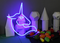 12V Blue LED Neon Signs Unicorn Shape Handmade Visual Artwork Decor
