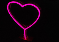 Pink Heart Hazard Free 12VDC EU Plug USB Neon Signs For Gift