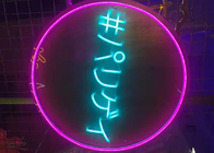 circular ring neon sign Korean street style fashion shop lighting billboard