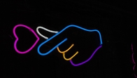 Custom finger heart neon sign men cave bedroom  Dorm wall lighting deco