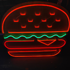 Hamburg Steak Cuttable Neon Signs Spectacular AC240V Custom Neon Bar Signs