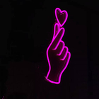 12V Gesture Neon Led Signs Uv Resistant Finger Love No Fragile Ac240v Cuttable