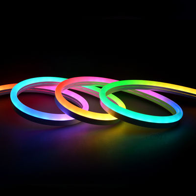 Dream Color RGB Flex Tube LED Neon Rope Light Double Side Lighting 120pcs SMD2835 LEDs per Meter Waterproof Eco PVC Material