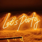 Party Decor RGB Handmade Neon Sign Transparent Acrylic Lets Party Neon Sign