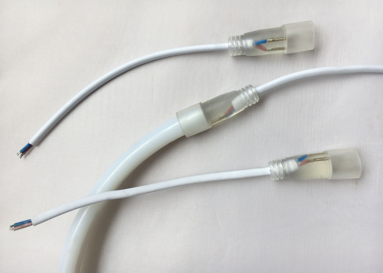 Round Shape Neon Light Accessories 12V / 24V Led Neon Flex Power Cord