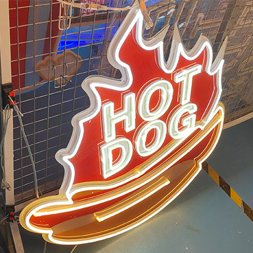 Hot dog neon signs coffee shop neon sign hot dog zone led light sign