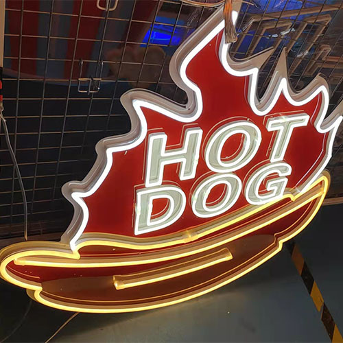Hot dog neon signs coffee shop neon sign hot dog zone led light sign