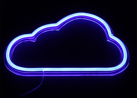 Bright Blue Cloud Led Neon Light Signs , Neon Bar Signs For Home Acrylic PVC Shell