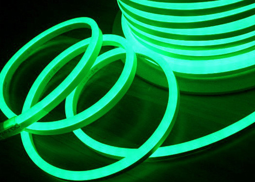 Green Flexible Led Neon Rope Light , Waterproof Flexible Led Rope Light