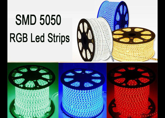 RGB 120 Volt Led Strip Lights , RoHS High Voltage Color Changing Led Strip
