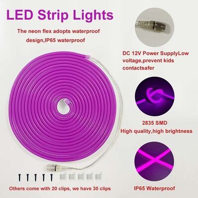 LED Neon Flex Strip SMD2835 12V Flexible Silicone Waterproof Rope Light for Indoor Outdoor in Home Commercial Decoration