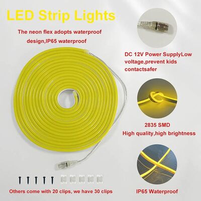 LED Neon Flex Strip Flexible Silicone Rope Light Cuttable Every 1cm Waterproof Soft Glow Durable Uniform Brightness Ideal for Lighting