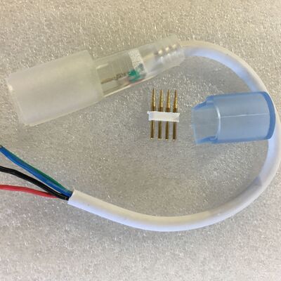 Neon Light Accessories Extension Cable for RGB LED Neon Flex Rope Light 12V 24V with Female Connectors 4 Pin Plugs and End Cap Included
