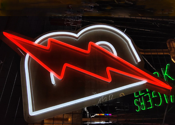 Acrylic 200cm 12VDC Lightning Led Neon Signs RoHS For Bar