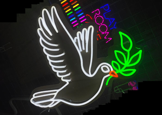 10cm Vasten Dove Led Neon Signs 12v For Retail Pet Shop