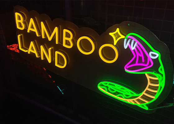 100cm Vasten Bamboo Land Custom Neon Sign Silica Gel For Park