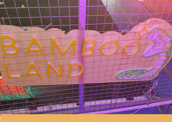 100cm Vasten Bamboo Land Custom Neon Sign Silica Gel For Park