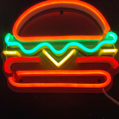CE Cuttable LED Neon Flex Sign AC240V Restaurant Fast Food KFC Hamburger