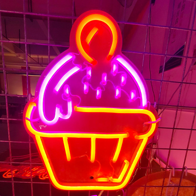 Ice Cream Dessert Silica Gel Cuttable Neon Signs Western Restaurant Sign 8×12mm