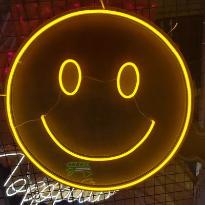 RoHS Smile Led Neon Sign AC100V Cuttable Dimmable Flex Tube Acrylic Plate