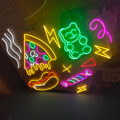 Pizza neon sign hot dog custom neon signs for snack bar food shop