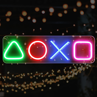 con Gaming PS4 Game Neon Light Sign Control Decorative Lamp Colorful Lights Game Lampstand LED Light Bar Club Wall Decor